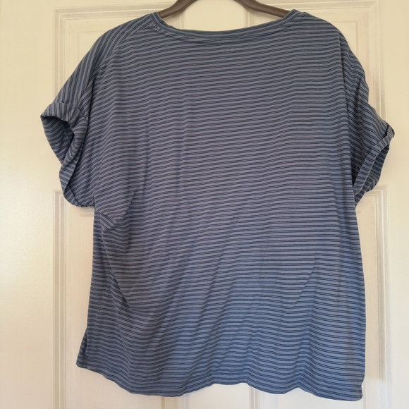 Able Women's Navy Striped Short Sleeve Tee - Picture 3 of 3